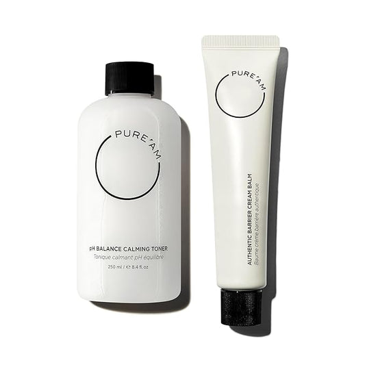 PURE'AM Korean Skincare Set– Korean Toner (250ml) - Barrier Cream Moisturizer (75ml) – For Dry, Sensitive & Acne-Prone Skin – Vegan & Gentle Formula