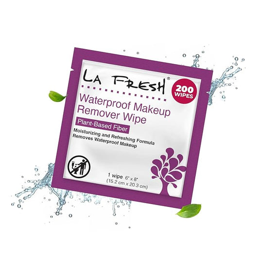 La Fresh 24/7 Makeup Remover Wipes, Easily Remove Waterproof Makeup and Moisturizing, Pack of 200 Individually Wrapped Wet Wipes, Skincare Travel Essentials