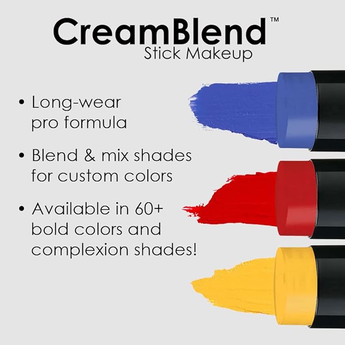 Mehron Makeup CreamBlend Stick | Face Paint, Body Paint, & Foundation Cream Makeup | Perfect for Halloween .75 oz (Yellow)