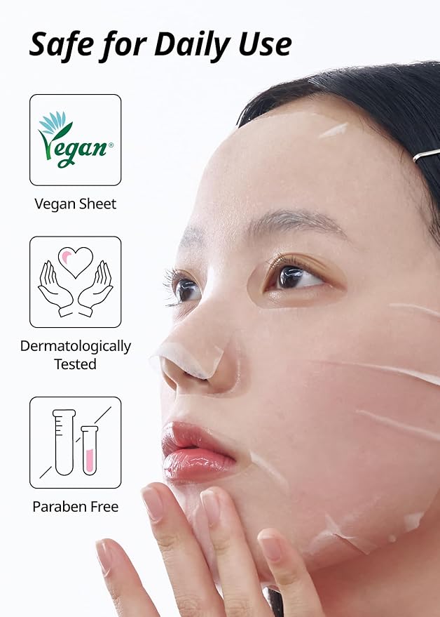 SNP Skin Return Lifting Essence Sheet Mask | Hydrating and Firming for All Skin Types | Vegan Sheet Masks | Peptide and Lactobacillus | Korean Face Masks Skincare | Facial Mask | 10 Sheets