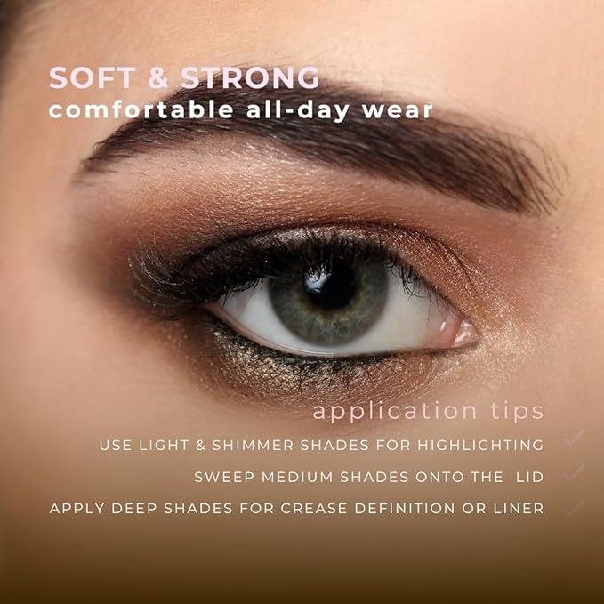 Honeybee Gardens Timeless Magnolia Eye Shadow Palette, 9 Shades, Matte and Shimmer Finish, Neutral Browns and Pinks, 0.45 oz