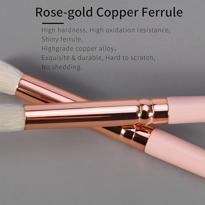 Natural Goat Hair Eyeshadow Brush, ENZO KEN Small Blending Eye Shadow Brush, Eye Shadow Blending Brush, Eye Blending Brush, Nose Contour Brush, Single Natural Hair Makeup Brush, Eye Brush. Pink, E404M