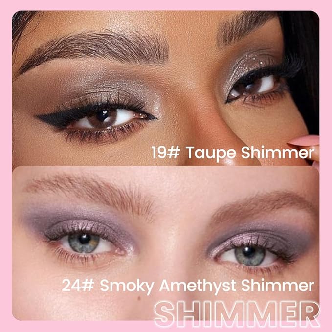 evpct 2Pcs Cream Eye Shadow Brightener Sticks Set for Eyes Waterproof, Taupe Smoky Amethyst Shimmer Cream Eyeshadow Applicator Stick Long Lasting Pigmented Eye Makeup sombras en crema para ojos 19+24
