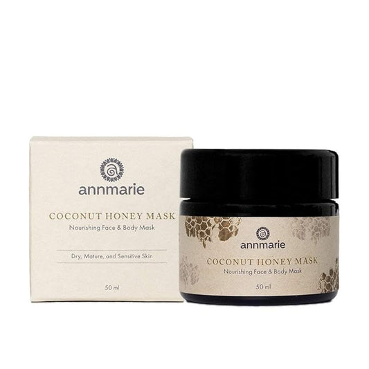 Annmarie Skin Care Coconut Honey Mask - With Extra Virgin Coconut Oil & Mountain Wildflower Honey, Moisturizing & Exfoliating Mask for Dull, Dry & Sun-Damaged Skin, All Skin Types (50mL, 1.7 fl oz)