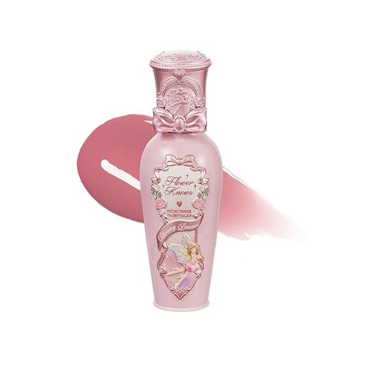 Flower Knows Midsummer Fairytales Coating Lip Lacquer,Glowy Non-Fading Lip Gloss,Hydrating Tinted Lip Oil for Girls&Women,Vegan & Cruelty Free,0.17Fl Oz(G06 Bluebell)