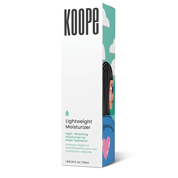Koope Lightweight Face Cream, Moisturizer For Oily & Acne-Pron Skin, Sheer Hydration with Ceramides, Niacinamide & Hyaluronic Acid, Free of Parabens, Sulphates & Fragrances, Vegan, 1.69 FL OZ
