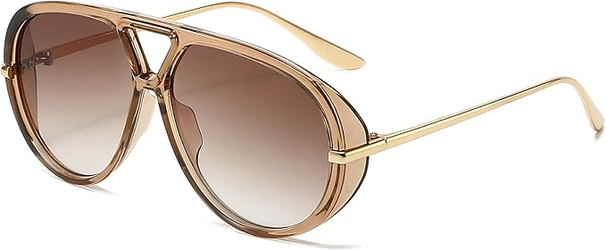 AIEYEZO Oversized Aviator Sunglasses Women Men Fashion Retro Big Frame Sun Glasses Designer Ladies Shades