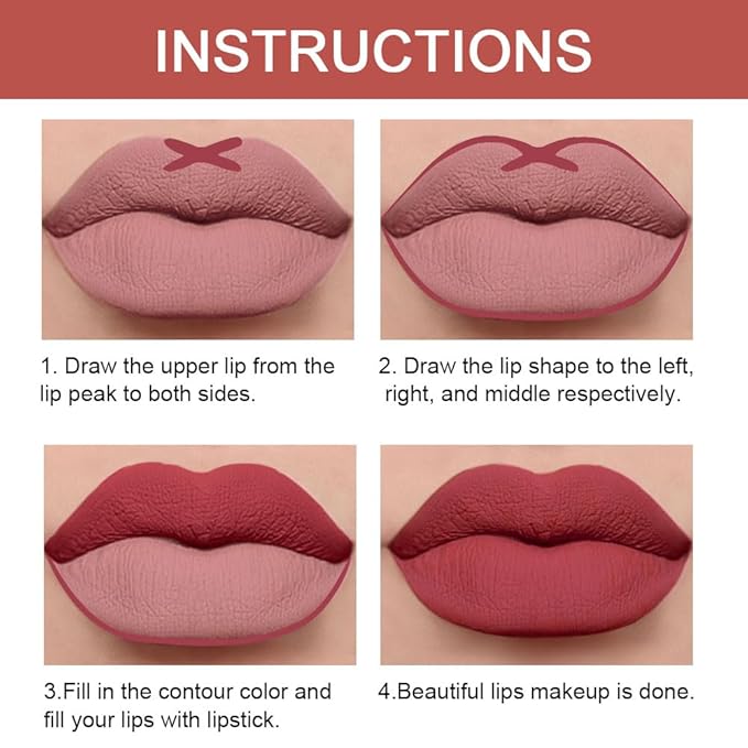 evpct 1Pcs Mauve Red Lip Liner and Lipstick Set Kit for Women Matte Lips Kit with Lip Liner Lip Stains Long Lasting Waterproof 24 Hour Lipstick and Lip Liners Combo Lipliners Pencil Set 13#