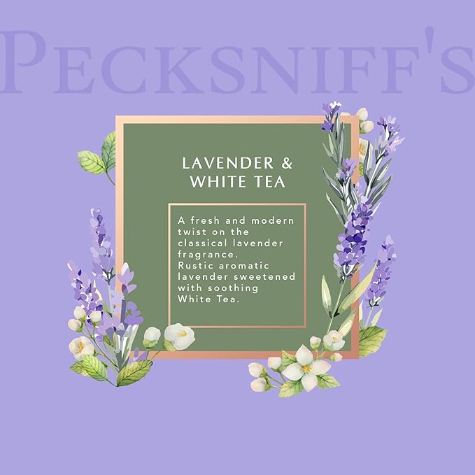Pecksniff's Handwash Soap and Lotion Set, Stress Reducing, Aromotherapy Cleanser That Leaves Hands Soft and Lightly Scented (Lavender and White Tea, Black Caddy)
