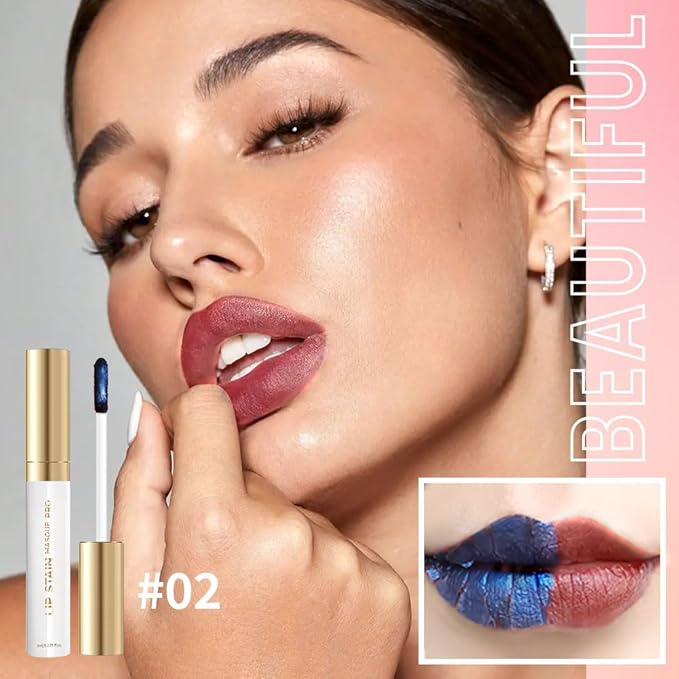 Matte Lip Stain Wipe Off Masque - Peel Off Lip Stain Tattoo, All Day Peel Off Lip Tint,Long Lasting Lip Mask,Waterproof Transfer-proof Lip Liner Peel Off Lip Gloss,Stay Lip Makeup 02#