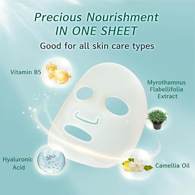 My Beauty Diary Rejuvenate Deep Hydration Mask, Moisturizing and Nourishing Facial Mask, Improve skin texture, Self Care Face Sheet Mask for Dry Skin and All Skin Types (5 pcs)