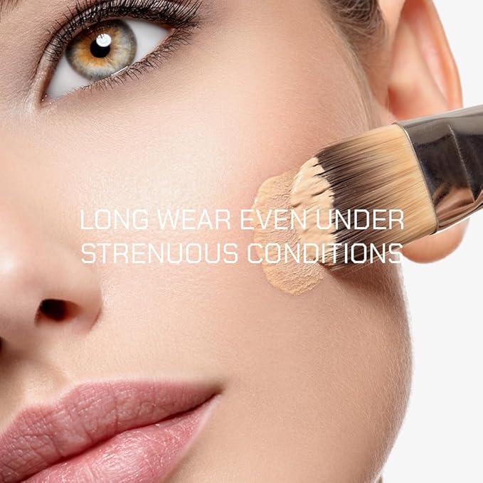 Radiant Professional Natural Fix All Day Matte Cream Foundation - Long Wear High Coverage Face Makeup Foundation With SPF 15 - Oil Free Matte Finish - For All Skin Types-1.01 oz. (04 Peachy Beige)