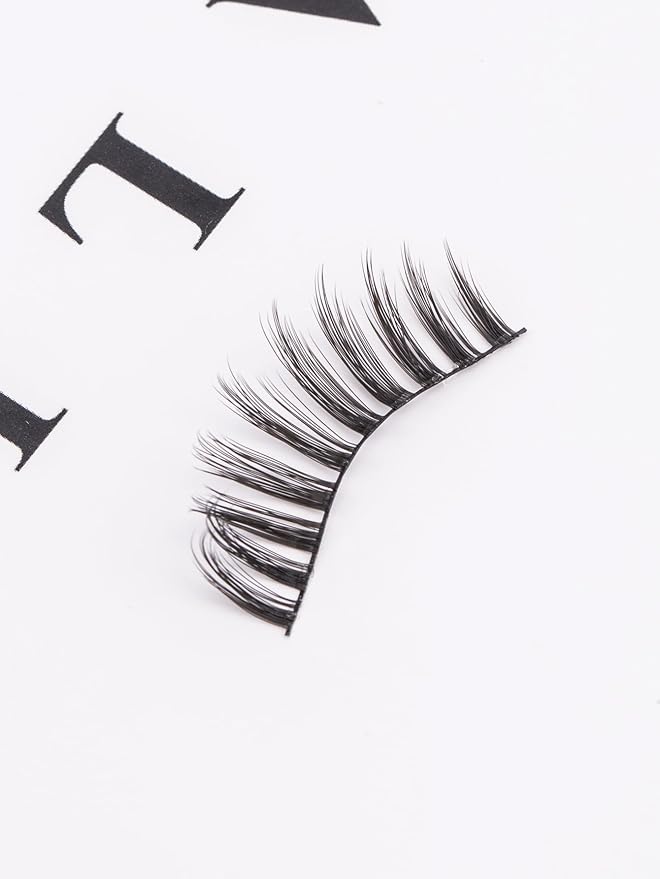 Manga Lashes Anime Eyelashes 10MM Wispy Lashes C Curl False Eyelashes Asian Korean Lash Strips Thin Band Fake Eyelash 7 Pair Siligli