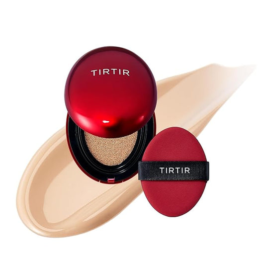[*Mini Size*] TIRTIR Mask Fit Red Cushion Foundation | Full coverage, Weightless, Skin fit, Satin Glow Finish, Korean Makeup, beauty, Tattoo cover up, Buildable (#23N Sand / 0.15 Fl Oz)