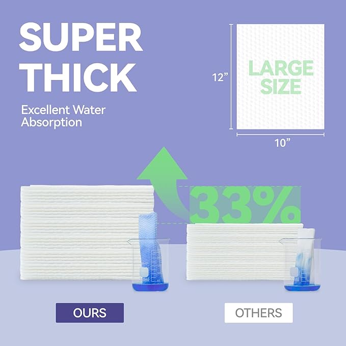 Disposable Face Towels, 10"×12" XL Face Towelette Disposable, Soft Makeup Remover Dry Wipes, Thick Facial Tissue for Women Cleansing, Skin Care, 50 Count (2 Pack)