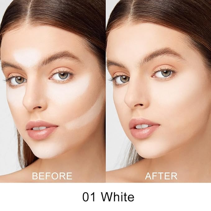 Kaely Pot Concealer Full Coverage, Under Eye Brightener Color Correcting Concealer for Dark Circles, Waterproof Foundation Face Makeup, Eye Ring Corrector de ojeras, 01 White