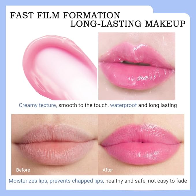 BINGBRUSH Peach Color Changing Lipstick,Moisturizer Long Lasting Lip Care Lip Balm Magic Lip Gloss Lip Tint Stain Gloss Set for Women (1pc Blueberry)