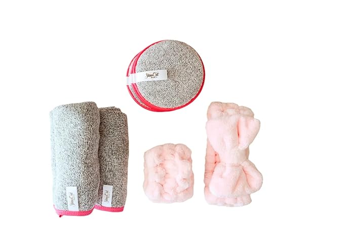 Stansout Beauty Skin Care Bundle – Reusable Makeup Remover Set with Headband & Wristbands