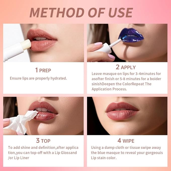 Matte Lip Stain Wipe Off Masque - Peel Off Lip Stain Tattoo, All Day Peel Off Lip Tint,Long Lasting Lip Mask,Waterproof Transfer-proof Lip Liner Peel Off Lip Gloss,Stay Lip Makeup 06#