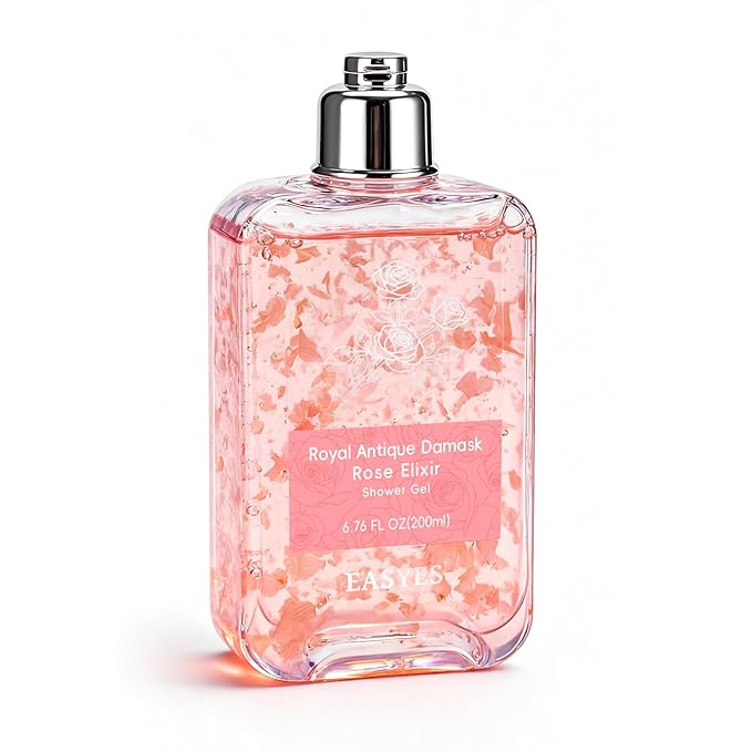 Rose Elixir Body Wash for Women – Moisturizing Shower Gel with Triple Rose Formula, Hydrating Natural Cleanser, Gentle Foaming, Multi-Oil Nourishment, 7 oz