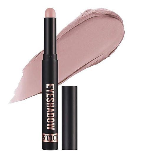 Matte Cream Eyeshadow Stick, Waterproof Eye Shadow Stick, Long-Lasting and Blendable High Pigmented Single Eyeliner Makeup for Women, 11 Rose Nude