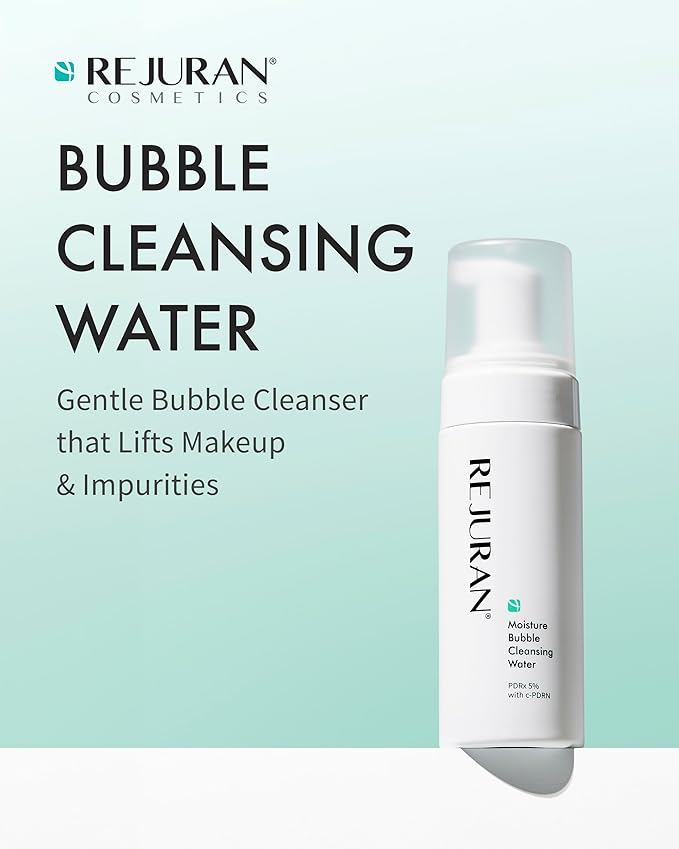 REJURAN® Moisture Bubble Cleansing Water, c-PDRN® - Facial Foaming Cleanser with PDRx, pH-Balanced and Hydrating, Micellar Water for Makeup Removal, Korean Skin Care (5.07 fl oz)