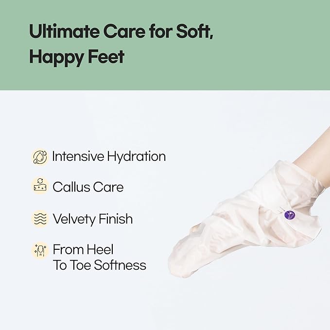 Epielle Nourishing Foot Masks 6 Pairs, Deep Moisturizing Socks for Dry Feet & Cracked Heels, Repair and Nourish with Hemp & Rosemary Extract, Foot Spa & Self Care Gifts for Women, Korean Skin Care