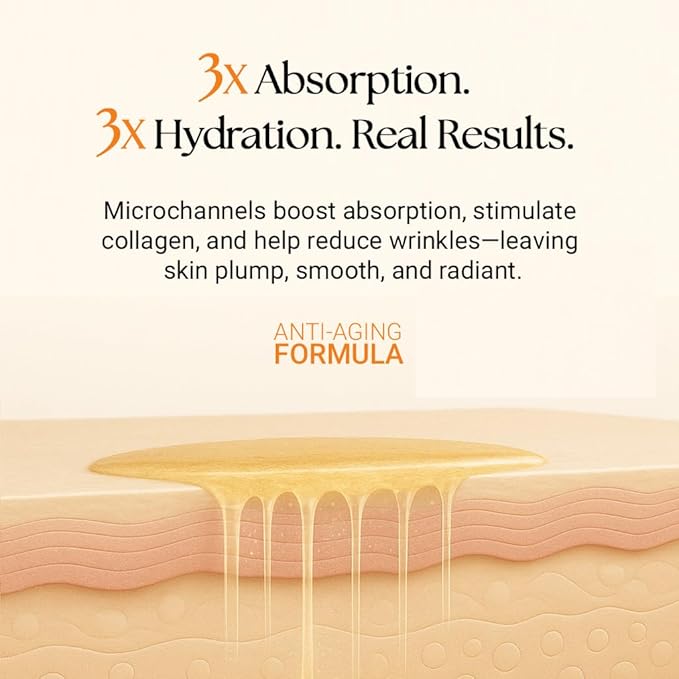 ReGlow Micro Infusion System for Face – 300% Deeper Absorption with 24K Gold Microneedling Tool + Serum (1.5 Months) – Firmer Radiant Skin, at-Home Treatment with Collagen Peptides & Hyaluronic Acid