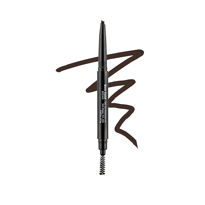 Bodyography Brow Assist – Brown | Triangular Tip Eyebrow Pencil for Women with Built-In Spoolie | Defines, Fills & Shapes Brows | Mineral-Based Formula with Castor & Coconut Oil | Clean, Vegan