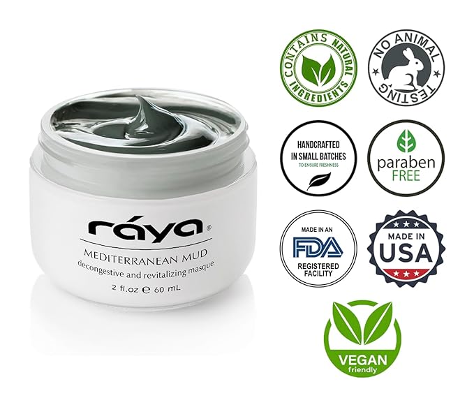 Raya Mediterranean Mud Masque (611) | Revitalizing Facial and Body Treatment Mask for Dull and Congested Skin | Rich in Vitamins and Minerals