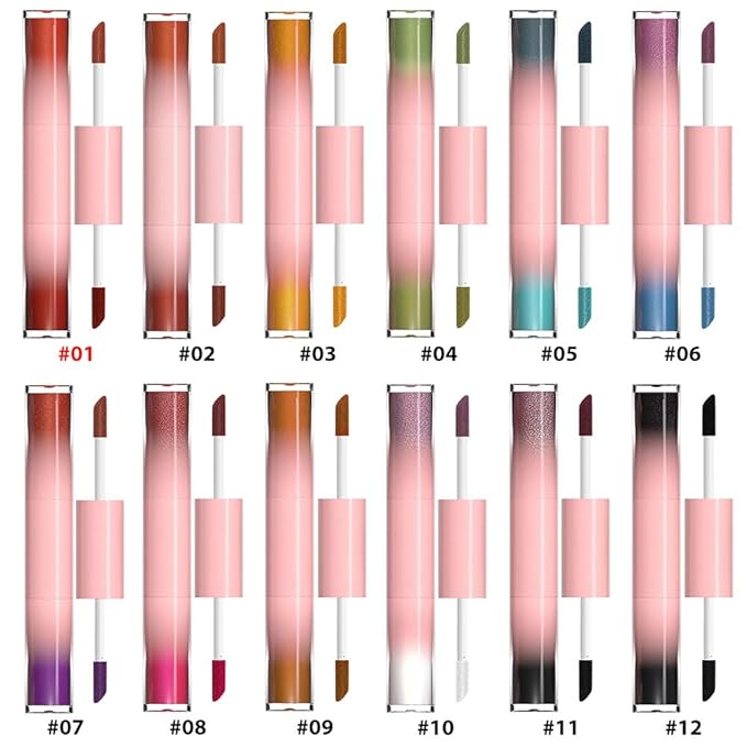 EVPCT Dual Color Shimmer to Glitter Liquid Eyeshadow - Easy Style Formula, Waterproof & Long Lasting Eye Shadow - 01# Brown Glitter - Maroon Shimmer