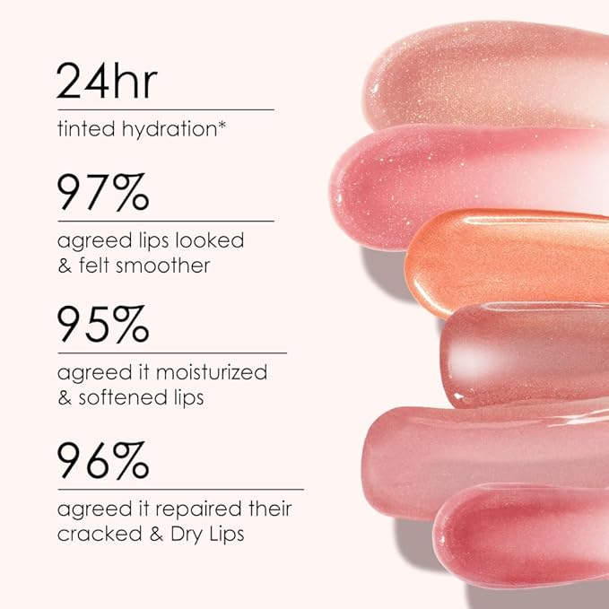 CATKIN Tinted Lip Balm Glitter Lip Stain Ultra Hydrating Lip Moistrurizer Chapstick with Vitamin E Nourishing For Cracked & Dry Lips 0.12 oz C10 Venus - Peach Pink