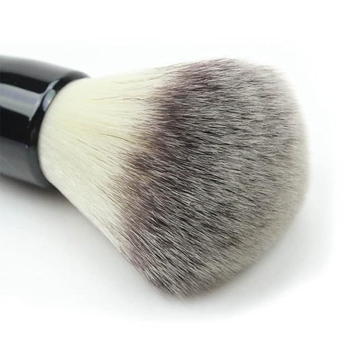 Makeup Brushes 2pcs Powder Foundation Brush Face Blush Blender Brush for Liquid and Cream Mineral Blending Buffing Kabuki Brushes Thick Dense Soft Synthetic Fibers Bristles Round Top - Black