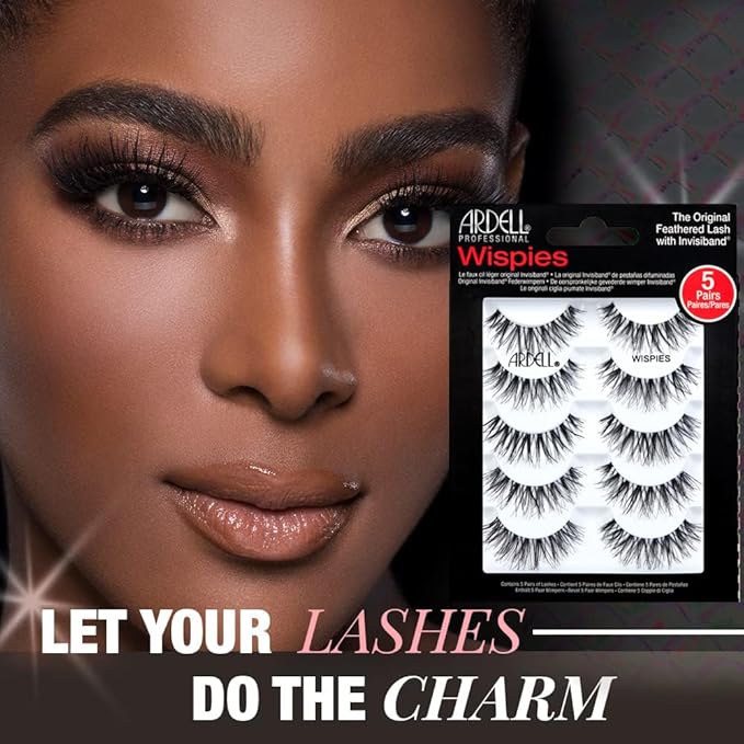 Ardell False Eyelashes Wispy Lashes, Easy Application, Natural Look, Reusable Lashes - Black, 2 Pack