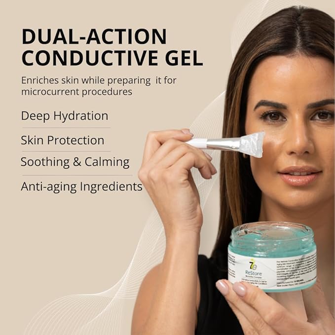 myolift 7E Wellness ReStore Conductive Microcurrent Gel with Bio-Active Complex - 4oz - Facial Skin Care with Green Tea Extract, Hyaluronic Acid & Collagen Peptides - Anti-Aging & Skin Tightening