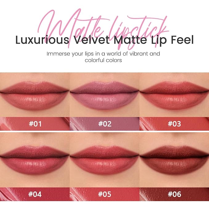 Chocolate Matte Lipstick Crayon for Women, Long Lasting Waterproof Velvet Lip Liner Pencil, High Pigment Creamy Lipstick, Longwear Non-Drying Lip Makeup Cruelty-free 24 Hours Original, 06#