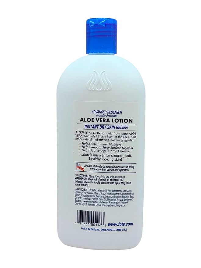 Aloe Vera Skin Care Lotion (16 oz) - Pack 3 – Soothing Moisturizer with Pure Aloe Vera – For Dry, Sensitive Skin – Lightweight, Non-Greasy, Instant Dry Skin Relief