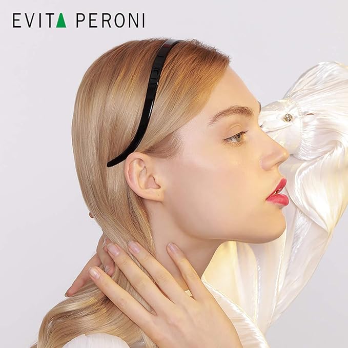 EVITA PERONI Hair Bands - Designed for Eyewear, No Pressure, No Headache, Comfortable Non-Slip Thin Fashion Headbands for Women's Hair - Black