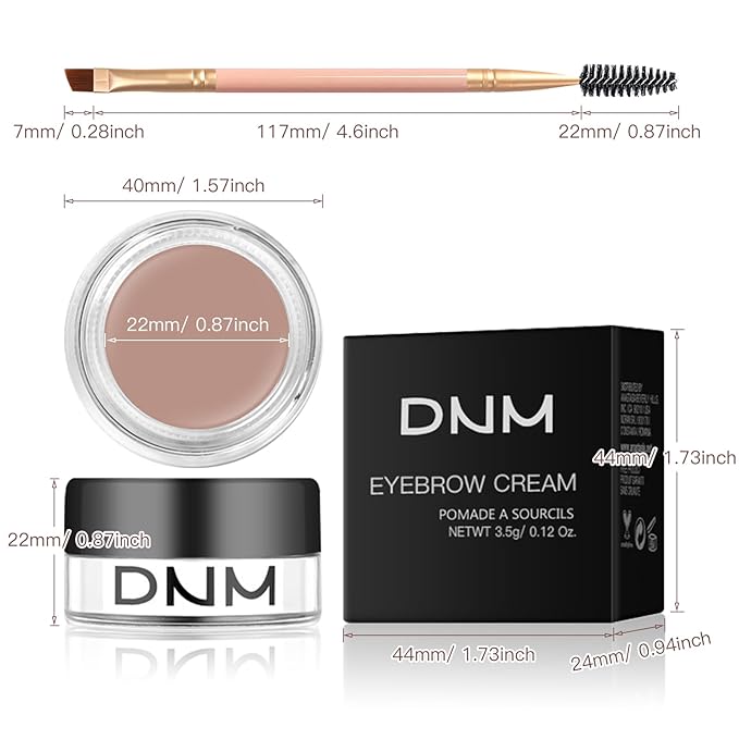 2Pcs Brow Pomade Set with Dual-ended Eyebrow Brush, High pigment Water proof Natural finish Eyebrow Makeup Set with Eyebrow Brush for Women and Girls（02#）