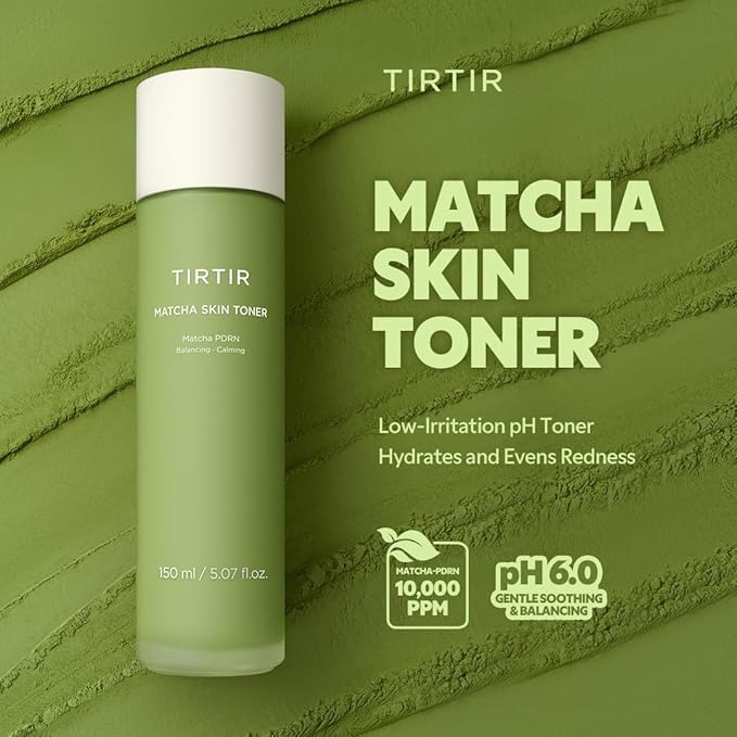 TIRTIR Matcha Skin Toner 5.07 Fl Oz | Hydrating Korean Daily Skin Care Facial Toner for Anti-Redness
