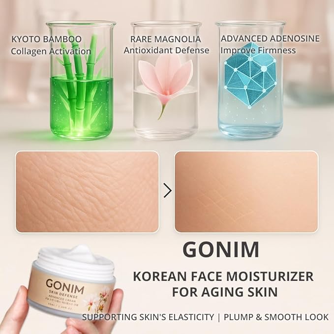 Face Moisturizer Korean Skin Care, Anti Aging Support with Collagen Activation,Skin Barrier Repair Face Cream, Daily Face Moisturizer for Dry, Sensitive Oily Skin,Shea Butter Hydration 1.69fl.oz