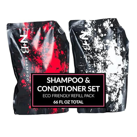 N+B Core Collection | Paraben-Free | For All Hair Types and Textures | Strengthens and Hydrates | Made in the USA (Shampoo/Conditioner Refills)