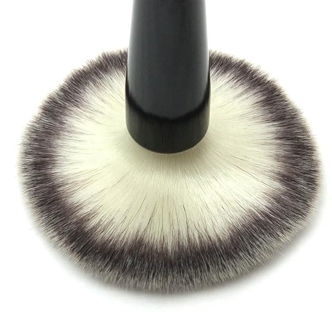 Makeup Brushes 2pcs Powder Foundation Brush Face Blush Blender Brush for Liquid and Cream Mineral Blending Buffing Kabuki Brushes Thick Dense Soft Synthetic Fibers Bristles Round Top - Black