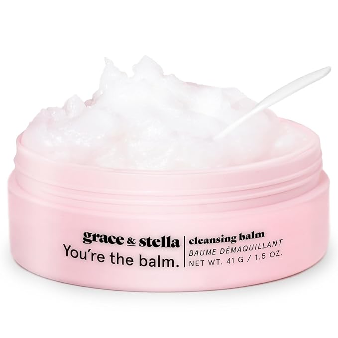 grace & stella Cleansing Balm - Travel Size Makeup Remover - Deep Cleansing & Hydrating Face Cleanser - Dissolves Waterproof Make Up, SPF & Impurities - Gentle on Skin - Vegan Skincare (41 g/ 4.3 oz)