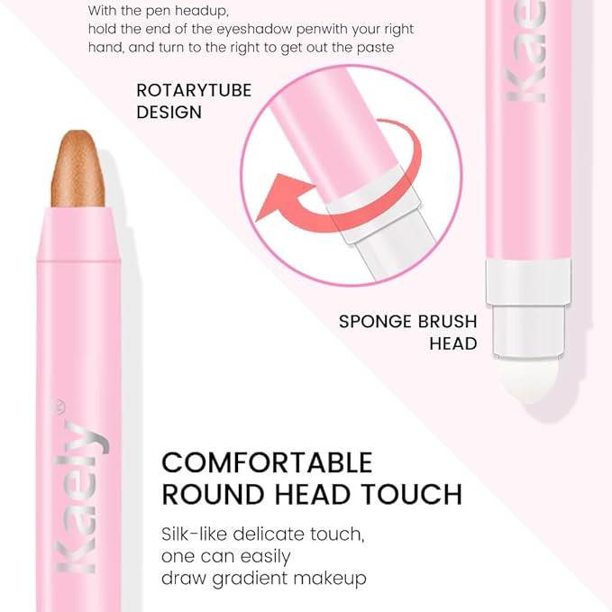 2-in-1 Cream Eyeshadow & Highlighter Stick, Waterproof Bronze Gold Shimmer Eye Shadow Pencil for Women, Long-Lasting Pigmented Makeup, sombras para ojos 05