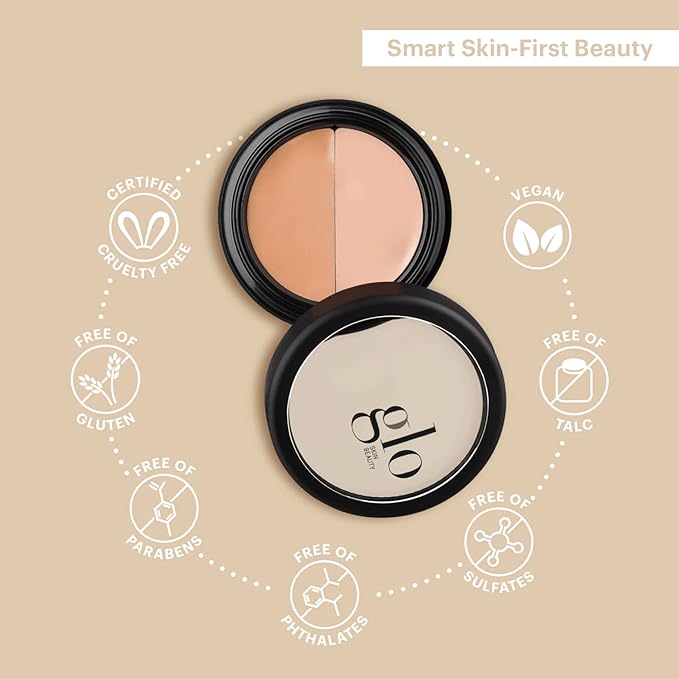 Glo Skin Beauty Under Eye Concealer Makeup with Duo Shades for Custom Blending - Corrects & Conceals Dark Circles & Redness - Buildable Longwearing Coverage (Natural)