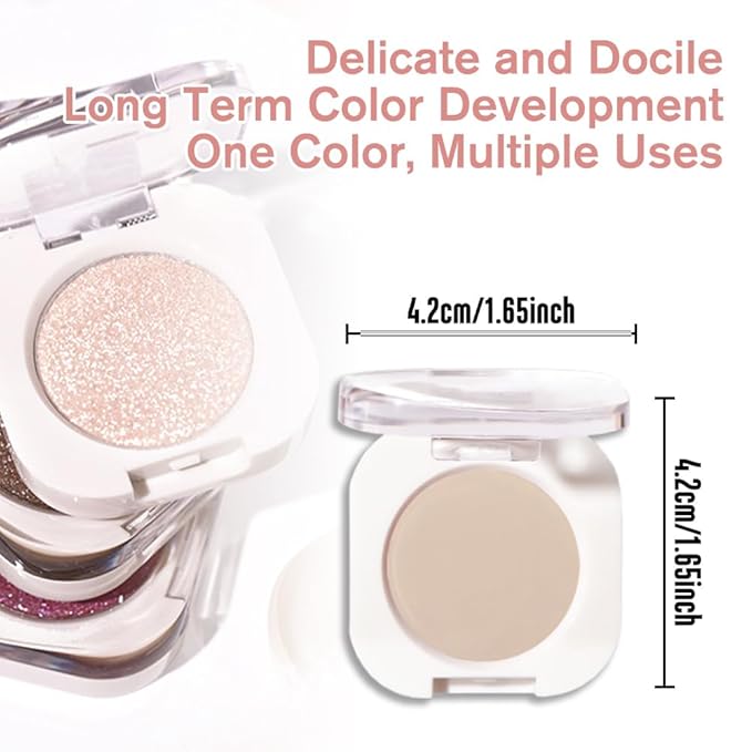 Nude Brown Matte Eyeshadow Palette for Women, Single Monochrome Eye Shadow Makeup, Shiny Pressed Powder, Blendable Natural sombras para ojos, Holographic,Vegan,Travel -6