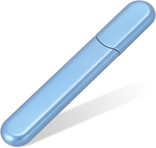 Premium Glass Nail File with Case, Crystal Diamond Salon Best Beauty Nail Buffer for Natural and Acrylic Nails Christmas Gift for Woman and Man,Blue