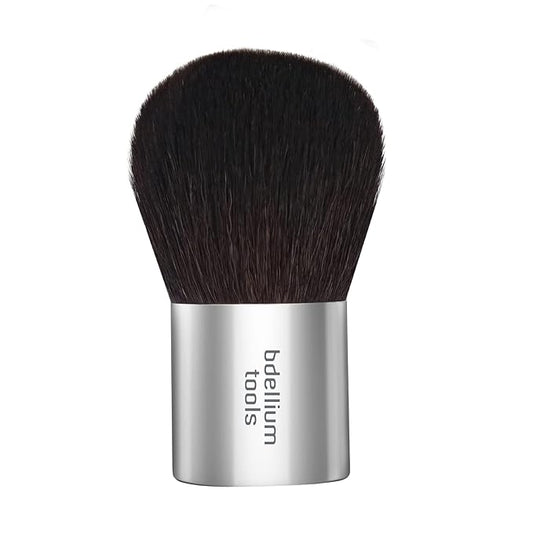 Bdellium Tools Professional Makeup Brush - Studio Series 995 Kabuki - With Soft Synthetic and Natural Mixed Fibers, For Full Coverage Application (Silver, 1pc)