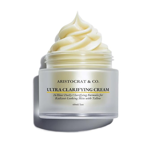 Ultra Clarifying Cream – Grass Fed Precision Blend Amish Tallow Body Butter for Face & Skin, Toning Whip for Skin Elasticity, Smooth & Radiant Skin, Nourishing Texture Boosting Balm, 2oz